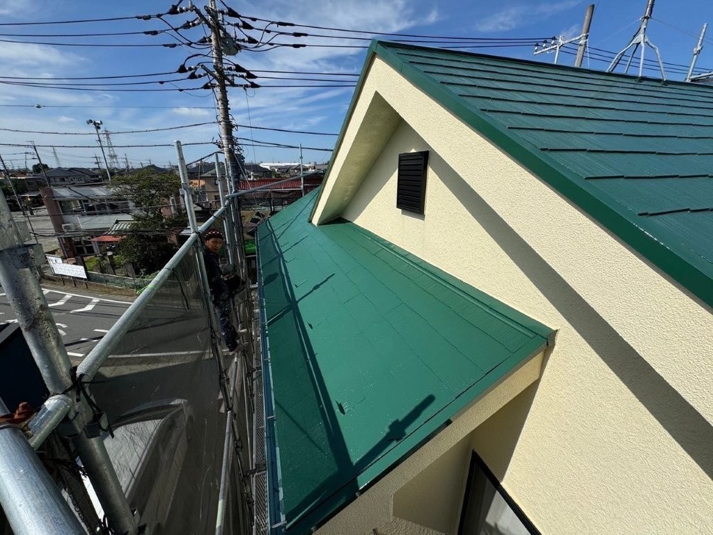 屋根の塗装後