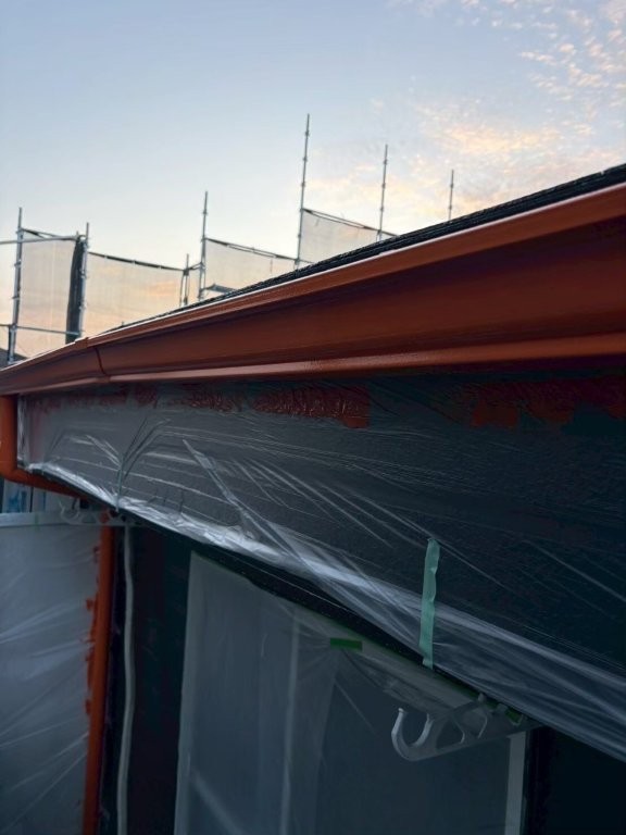 千葉市花見川区K様邸 雨樋 上塗り後 全体仕上がり