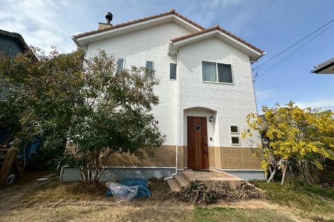 千葉県大網白里市 K様邸 戸建て住宅 外壁N90 ホワイト系 付帯部ホワイト 施工後外観